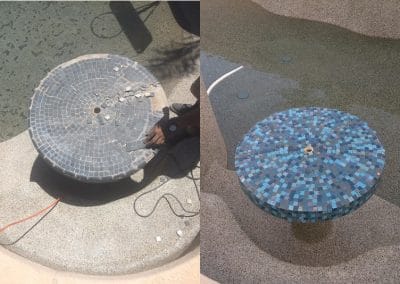 Before & After Glass tile table