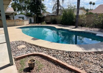 This is a full pool remodel, new mini pebble, new waterline tile, turn cap tile to normal cantilever, full deck remodel, New Pump N Filter