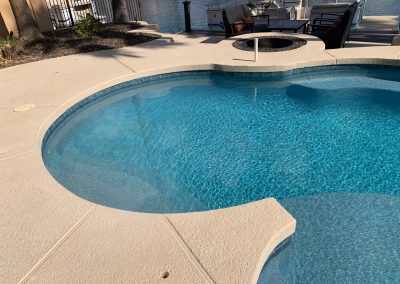 after pool remodel and spa to Baja Step