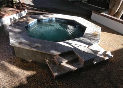 After spa complete chip and mini pebble with awesome artistic paver bullnose(2)