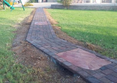 brick and slab pathway